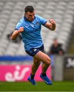 24 March 2024; Colm Basquel of Dublin celebrates scoring his side's 4th goal, in the 46th minute, during the Allianz Football League Division 1 match between Dublin and Tyrone at Croke Park in Dublin. Photo by Ray McManus/Sportsfile