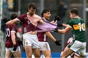 24 March 2024; Paul Conroy of Galway, left, and Adrian Spillane of Kerry during the Allianz Football League Division 1 match between Kerry and Galway at Fitzgerald Stadium in Killarney, Kerry. Photo by Brendan Moran/Sportsfile