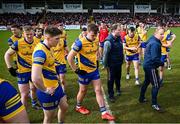 24 March 2024; The Roscommon team and manager Davy Burke before the Allianz Football League Division 1 match between Derry and Roscommon at Celtic Park in Derry. Photo by Ramsey Cardy/Sportsfile