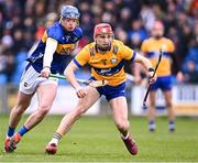 24 March 2024; Darragh Lohan of Clare in action against Conor Bowe of Tipperary during the Allianz Hurling League Division 1 semi-final match between Clare and Tipperary at Laois Hire O'Moore Park in Portlaoise, Laois. Photo by Piaras Ó Mídheach/Sportsfile