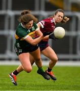 24 March 2024; Mary O’Connell of Kerry in action against Aoife Ni Cheallaigh of Galway during the Lidl LGFA National League Division 1 Round 7 match between Kerry and Galway at Fitzgerald Stadium in Killarney, Kerry. Photo by Brendan Moran/Sportsfile