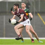24 March 2024; Eoghan Kelly of Galway in action against Paul Geaney of Kerry during the Allianz Football League Division 1 match between Kerry and Galway at Fitzgerald Stadium in Killarney, Kerry. Photo by Brendan Moran/Sportsfile