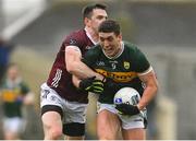 24 March 2024; Joe O'Connor of Kerry is tackled by Cein Darcy of Galway during the Allianz Football League Division 1 match between Kerry and Galway at Fitzgerald Stadium in Killarney, Kerry. Photo by Brendan Moran/Sportsfile