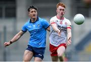 24 March 2024; Seanie O'Donnell of Tyronein action against Killian McGinnis of Dublin during the Allianz Football League Division 1 match between Dublin and Tyrone at Croke Park in Dublin. Photo by Shauna Clinton/Sportsfile