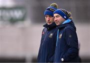 24 March 2024; Tipperary manager Liam Cahill with Tipperary selector Mikey Bevans, right, during the Allianz Hurling League Division 1 semi-final match between Clare and Tipperary at Laois Hire O'Moore Park in Portlaoise, Laois. Photo by Piaras Ó Mídheach/Sportsfile
