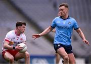 24 March 2024; Aidan Clarke of Tyrone in action against Tom Lahiff of Dublin during the Allianz Football League Division 1 match between Dublin and Tyrone at Croke Park in Dublin. Photo by Ray McManus/Sportsfile