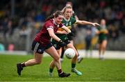 24 March 2024; Nicola Ward of Galway in action against Niamh Carmody of Kerry during the Lidl LGFA National League Division 1 Round 7 match between Kerry and Galway at Fitzgerald Stadium in Killarney, Kerry. Photo by Brendan Moran/Sportsfile
