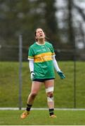24 March 2024; Leah Fox of Leitrim reacts during the Lidl LGFA National League Division 4 semi-final match between Leitrim and Limerick at Pádraig Pearses GAA Club in Roscommon. Photo by Seb Daly/Sportsfile