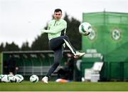 25 March 2024; Josh Cullen during a Republic of Ireland training session at FAI National Training Centre in Abbotstown, Dublin. Photo by Stephen McCarthy/Sportsfile