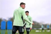25 March 2024; Evan Ferguson during a Republic of Ireland training session at FAI National Training Centre in Abbotstown, Dublin. Photo by Stephen McCarthy/Sportsfile