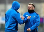 25 March 2024; Andrew Porter, right, and Jack Conan share a joke during Leinster rugby squad training at Energia Park in Dublin. Photo by Sam Barnes/Sportsfile