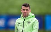 25 March 2024; Seamus Coleman during a Republic of Ireland training session at FAI National Training Centre in Abbotstown, Dublin. Photo by Stephen McCarthy/Sportsfile
