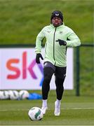 25 March 2024; Michael Obafemi during a Republic of Ireland training session at FAI National Training Centre in Abbotstown, Dublin. Photo by Stephen McCarthy/Sportsfile