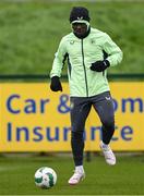 25 March 2024; Festy Ebosele during a Republic of Ireland training session at FAI National Training Centre in Abbotstown, Dublin. Photo by Stephen McCarthy/Sportsfile
