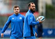 25 March 2024; Jamison Gibson-Park, right, and Luke McGrath during Leinster rugby squad training at Energia Park in Dublin. Photo by Sam Barnes/Sportsfile