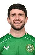 18 March 2024; Robbie Brady poses for a portrait during a Republic of Ireland portrait session at Castleknock Hotel in Dublin. Photo by Harry Murphy/Sportsfile