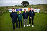 26 March 2024; In attendance during a media day, in advance of the OFX Irish Legends tournament, is David Adams, Head of Legends Tour, Legends Tour Ambassador Paul McGinley, Chris Long, Chief Commercial Officer, Legends Tour and Keith Mitchell, Chief Marketing Officer, Legends Tour. The tournament will take place at Seapoint Golf Links in Termonfeckin, Louth, from 19 - 22 June. Photo by Ramsey Cardy/Sportsfile