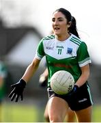 24 March 2024; Lisa Maguire of Fermanagh during the Lidl LGFA National League Division 4 semi-final match between Fermanagh and Carlow at Dowdallshill GAA Club in Dundalk, Louth. Photo by Tyler Miller/Sportsfile
