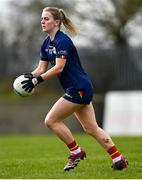 24 March 2024; Sara Doyle of Carlow during the Lidl LGFA National League Division 4 semi-final match between Fermanagh and Carlow at Dowdallshill GAA Club in Dundalk, Louth. Photo by Tyler Miller/Sportsfile