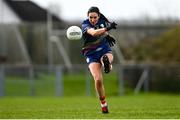 24 March 2024; Edel Hayden of Carlow during the Lidl LGFA National League Division 4 semi-final match between Fermanagh and Carlow at Dowdallshill GAA Club in Dundalk, Louth. Photo by Tyler Miller/Sportsfile