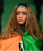 26 March 2024; A Republic of Ireland supporter before the international friendly match between Republic of Ireland and Switzerland at the Aviva Stadium in Dublin. Photo by Tyler Miller/Sportsfile