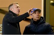 26 March 2024; FAI chief executive Jonathan Hill, left, and former Chelsea manager Roberto Di Matteo before the international friendly match between Republic of Ireland and Switzerland at the Aviva Stadium in Dublin. Photo by David Fitzgerald/Sportsfile