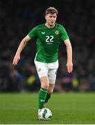 26 March 2024; Nathan Collins of Republic of Ireland during the international friendly match between Republic of Ireland and Switzerland at the Aviva Stadium in Dublin. Photo by David Fitzgerald/Sportsfile