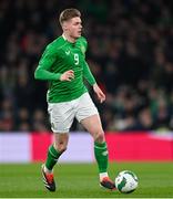 26 March 2024; Evan Ferguson of Republic of Ireland during the international friendly match between Republic of Ireland and Switzerland at the Aviva Stadium in Dublin. Photo by Stephen McCarthy/Sportsfile