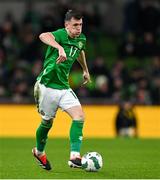 26 March 2024; Jason Knight of Republic of Ireland during the international friendly match between Republic of Ireland and Switzerland at the Aviva Stadium in Dublin. Photo by Stephen McCarthy/Sportsfile