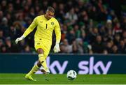 26 March 2024; Republic of Ireland goalkeeper Gavin Bazunu during the international friendly match between Republic of Ireland and Switzerland at the Aviva Stadium in Dublin. Photo by Tyler Miller/Sportsfile