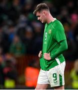 26 March 2024; Evan Ferguson of Republic of Ireland after the international friendly match between Republic of Ireland and Switzerland at the Aviva Stadium in Dublin. Photo by Stephen McCarthy/Sportsfile