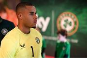 26 March 2024; Republic of Ireland goalkeeper Gavin Bazunu before the international friendly match between Republic of Ireland and Switzerland at the Aviva Stadium in Dublin. Photo by Stephen McCarthy/Sportsfile