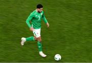 26 March 2024; Andrew Omobamidele of Republic of Ireland during the international friendly match between Republic of Ireland and Switzerland at the Aviva Stadium in Dublin. Photo by Michael P Ryan/Sportsfile
