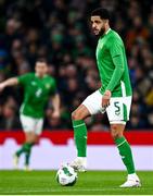 26 March 2024; Andrew Omobamidele of Republic of Ireland during the international friendly match between Republic of Ireland and Switzerland at the Aviva Stadium in Dublin. Photo by Tyler Miller/Sportsfile