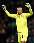 26 March 2024; Republic of Ireland goalkeeper Gavin Bazunu during the international friendly match between Republic of Ireland and Switzerland at the Aviva Stadium in Dublin. Photo by Tyler Miller/Sportsfile