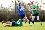 27 March 2024; Daniel Gill of North Midlands is tackled by Barry Furlong of South East during the BearingPoint Shane Horgan Cup Round 5 match between South East and North Midlands at Carlow Institute of Technology in Carlow. Photo by Tyler Miller/Sportsfile