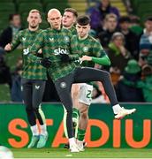 26 March 2024; Will Smallbone of Republic of Ireland warms up before the international friendly match between Republic of Ireland and Switzerland at the Aviva Stadium in Dublin. Photo by Stephen McCarthy/Sportsfile