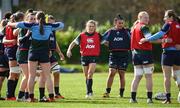 27 March 2024; Béibhinn Parsons, centre, during an Ireland Women's Rugby squad training session at the IRFU High Performance Centre on the Sport Ireland Campus in Dublin. Photo by Seb Daly/Sportsfile