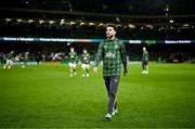 26 March 2024; Mikey Johnston of Republic of Ireland before the international friendly match between Republic of Ireland and Switzerland at the Aviva Stadium in Dublin. Photo by Stephen McCarthy/Sportsfile
