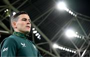 26 March 2024; Josh Cullen of Republic of Ireland before the international friendly match between Republic of Ireland and Switzerland at the Aviva Stadium in Dublin. Photo by Stephen McCarthy/Sportsfile