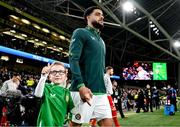 26 March 2024; Andrew Omobamidele of Republic of Ireland before the international friendly match between Republic of Ireland and Switzerland at the Aviva Stadium in Dublin. Photo by Stephen McCarthy/Sportsfile