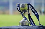 27 March 2024; A general view of the cup during the BearingPoint Shane Horgan Cup Round 5 match between Midlands and North East at Carlow Institute of Technology in Carlow. Photo by Tyler Miller/Sportsfile