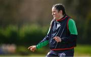 27 March 2024; Hannah O'Connor during an Ireland Women's Rugby squad training session at the IRFU High Performance Centre on the Sport Ireland Campus in Dublin. Photo by Seb Daly/Sportsfile