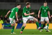 26 March 2024; Republic of Ireland players, from left, Seamus Coleman, Nathan Collins and Dara O'Shea during the international friendly match between Republic of Ireland and Switzerland at the Aviva Stadium in Dublin. Photo by Stephen McCarthy/Sportsfile