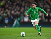 26 March 2024; Mikey Johnston of Republic of Ireland during the international friendly match between Republic of Ireland and Switzerland at the Aviva Stadium in Dublin. Photo by Stephen McCarthy/Sportsfile