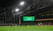 26 March 2024; A general view of the Aviva Stadium's big screen showing the attendance of 35,742 during the international friendly match between Republic of Ireland and Switzerland at the Aviva Stadium in Dublin. Photo by Stephen McCarthy/Sportsfile
