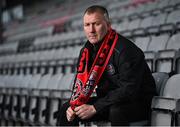 27 March 2024; Newly appointed manager Alan Reynolds sits for a portrait during a Bohemians media conference at Dalymount Park in Dublin. Photo by Seb Daly/Sportsfile