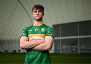 27 March 2024; Leitrim footballer Jack Casey during the launch of the 2024 Connacht GAA Football Championship at University of Galway Connacht GAA AirDome in Bekan, Mayo. Photo by Piaras Ó Mídheach/Sportsfile