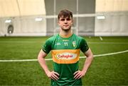 27 March 2024; Leitrim footballer Jack Casey during the launch of the 2024 Connacht GAA Football Championship at University of Galway Connacht GAA AirDome in Bekan, Mayo. Photo by Piaras Ó Mídheach/Sportsfile