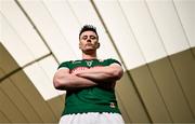 27 March 2024; Mayo footballer Diarmuid O'Connor during the launch of the 2024 Connacht GAA Football Championship at University of Galway Connacht GAA AirDome in Bekan, Mayo. Photo by Piaras Ó Mídheach/Sportsfile
